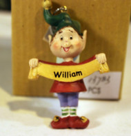 CHRISTMAS ORNAMENTS WHOLESALE- RUSS BERRIE--#13783- 'WILLIAM' (6) - NEW -W741