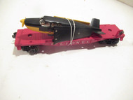 LIONEL POST-WAR 6800 FLAT W/AIRPLANE - BLACK OVER YELLOW- 0/027- LN -