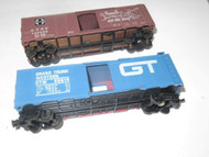HO TRAINS VINTAGE LIONEL GT / ATHEARN SANTA FE BOXCARS- INCOMPLETE- EXC.- S31QQ