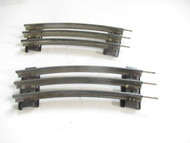 LIONEL POST-WAR - TWO 'O' GAUGE 1/2 CURVE SECTIONS- FAIR/GOOD- W8