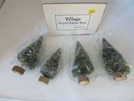 DEPT 56 52019 VILLAGE FROSTED TOPIARY TREES SET OF 4 MINT IN BOX L126