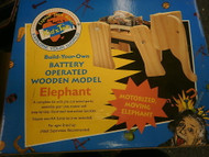 KIDS TEK BUILD YOUR OWN BATTERY OPERATED ELEPHANT MOVING MOTORIZED NIB WOOD