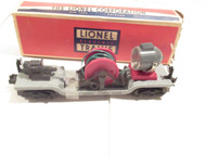 LIONEL POST-WAR 3650 DIECAST OPERATING SEARCHLIGHT EXTENSION CAR BOXED EXC.-S21