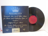 BEETHOVEN CONCERTO NO.5 IN E FLAT MAJOR LONDON 114 33-1/3 RECORD ALBUM