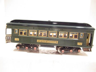 MTH TINPLATE 'O' TRAINS- 712 GREEN OBSERVATION CAR - FACTORY SAMPLE- LN
