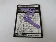 HASBRO 1986 TRANSFORMERS INSTRUCTIONAL BOOKLET TERRORCON HUN-GURRR L9