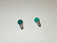 LIONEL PART - REPLACEMENT GREEN SCREW IN BULBS- (2)- OPAQUE- LARGE HEAD - H18