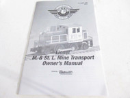 LIONEL PWC- M & ST.L. MINE TRANSPORT OWNERS MANUAL - EXC- H29