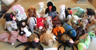 LOT OF 24 HARD TO FIND TY BEANIE BABIES - EXC - LOT B33