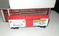 VINTAGE K-LINE TRAINS - K-90004 - KCC 1993 CHRISTMAS BOXCAR- 0/027- BOXED- A1B