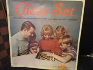 VTG CHESS SET GAME BY BAR-ZIM JERSEY CITY MASONITE BOARD AND EXTRA PAWNS