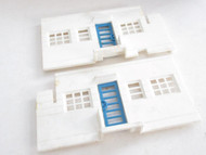 VINTAGE PLASTICVILLE - TWO BUILDING SIDES W/BLUE DOOR - ORIGINAL - GOOD- H40