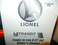 - LIONEL OWNERS MANUAL- NJ TRANSIT READY TO RUN 0-27 SET - M33