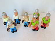 VINTAGE LOT OF 7 FISHER PRICE HUSKY HELPERS TOY FIGURES 3.5"H H48b