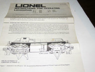 LIONEL - MPC - INSTRUCTIONS FOR OPERATING DIESEL LOCOS- GOOD - M41