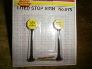 MODEL POWER G SCALE 978- LIGHTED STOP SIGN (SET OF 2) L182