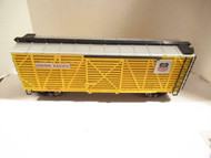 G SCALE TRAINS- U.P. STOCK CAR- METAL WHEELS / KNUCKLE COUPLERS -EXC- HB1