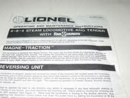 LIONEL F-3 POWERED/NON POWERED AA DIESEL INSTRUCTIONS- - GOOD - M11