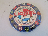 LIONEL RAILROADER CLUB THE INSIDE TRACK 1994 TIN PIN BUTTON H19