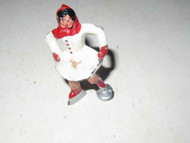 OLDER METAL FIGURE - WOMAN IN WHITE DRESS ICE-SKATING - GOOD - 2 1/2" TALL- M25