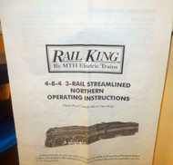 MTH TRAINS INSTRUCTION BOOKLET -RAILKING- 4-8-4 3 RAIL STREAMLINED NORTHERN-M33