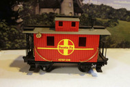 G SCALE - ECHO TOYS- SANTA FE CABOOSE- RUNS ON 2" WIDE TRACK - EXC-