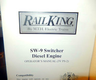 MTH TRAINS INSTRUCTION BOOKLET -RAILKING SW-9 SWITCHER DIESEL ENGINE- M33