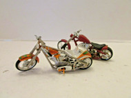 FUNTIME 2004 PAIR OF DIECAST MOTORCYCLES CHOPPERS WCC 3.25"L LotD