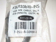 BELKIN - USB A/B CABLE - 20/28 A/B CNNCTR DS/TP - 10' - NEW- M40