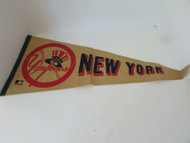 VTG MLB NEW YORK YANKEES PENNANT FULL SIZED 28-3/4" YELLOWED WITH AGE S1