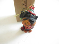 CHRISTMAS ORNAMENTS WHOLESALE- RUSS BERRIE- #18702- BROWN DOG- W/FANGS NEW -W3