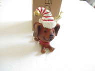 CHRISTMAS ORNAMENTS WHOLESALE- RUSS BERRIE- #18704- BROWN DOG NEW - W3