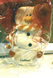 CHRISTMAS ORNAMENTS WHOLESALE- SNOWMAN- 13352-'SAMUEL'- (6) - NEW -W74