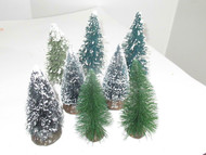 TREES - EIGHT ASSORTED- SOME W/SNOW - 5-6" IN HEIGHT- EXC- W56