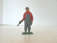 VINTAGE DIECAST FIGURE TRAIN WORKER WITH FUEL HANDLE MADE IN ENGLAND 2.25" M41