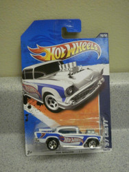 HOT WHEELS- '57 CHEVY- HW RACING '11- NO.160- NEW ON CARD- L37