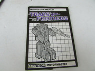 HASBRO 1986 TRANSFORMERS INSTRUCTIONAL BOOKLET STUNTICON MOTORMASTER L9