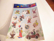 TOY SPECIAL- CIRCUS CLOWNS STICKER SHEET- NEW CLOSEOUT- SH