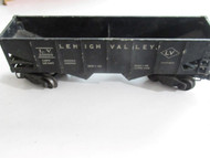 LIONEL POST-WAR 6456 BLACK LEHIGH VALLEY HOPPER- 0/027 - D/C TRUCKS- FAIR - B2