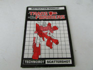 HASBRO 1986 TRANSFORMERS INSTRUCTIONAL BOOKLET TECHNOBOT SCATTERSHOT L9