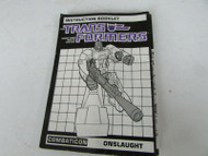 HASBRO 1986 TRANSFORMERS INSTRUCTIONAL BOOKLET COMBATICON ONSLAUGHT L9