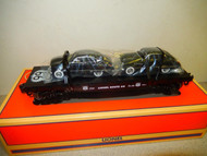 LIONEL 17537 STANDARD 'O' ROUTE 66 FLATCAR W/BLACK TOURING COUPES- NEW- HH1P