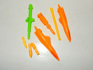 GI JOE ACTION FIGURE ACCESSORIES GOLD YELLOW GREEN MISSILES 8 PCS--L9