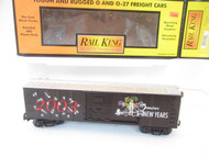 MTH TRAINS - RAILKING -30-74045 - 2003 NEW YEAR'S BOXCAR- 0/027- LN- D1B