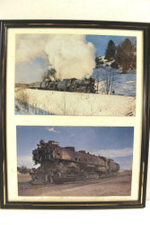 VINTAGE RAILROAD POSTERS/PRINTS - 2 STEAM - CP / UP - FRAMED 11"X14"