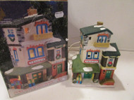 VTG HOLIDAY EXPRESSIONS LIGHTED BUILDING TRANSIT OFFICE 6.75" TALL PORCELAIN