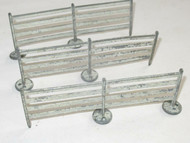 THREE VINTAGE METAL FENCE SECTIONS 5 1/2" X 2" SLIGHT BENDS/ MISSING BASES-SR141