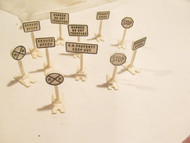 LIONEL MPC - 11 RAILROAD SIGNS W/BASES - 027 - EXC.- B1