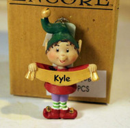 CHRISTMAS ORNAMENTS WHOLESALE- RUSS BERRIE- #13766 -'KYLE' (6) - NEW -W741