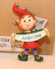 CHRISTMAS ORNAMENTS WHOLESALE- RUSS BERRIE-#13809 'ANGELINA' - 6 PCS- NEW -W742